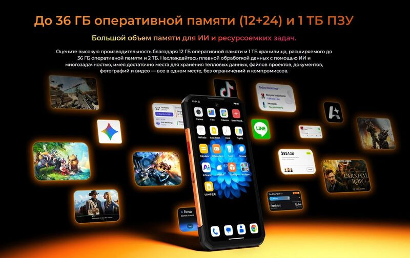 Смартфон Oukitel WP500 Ultra 12Gb/1Tb Orange — фото 18